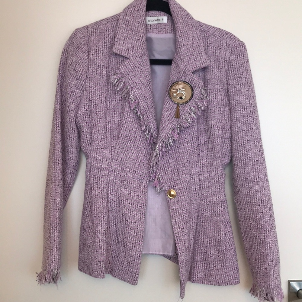 Storets lavender tweed jacket